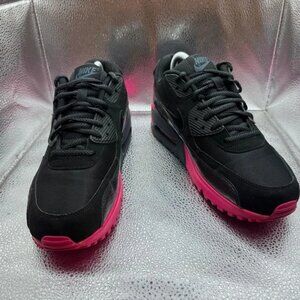 Size 10 - Nike Air Max 90 Womens Black Pink Foil Athletic Sneakers 325213-028